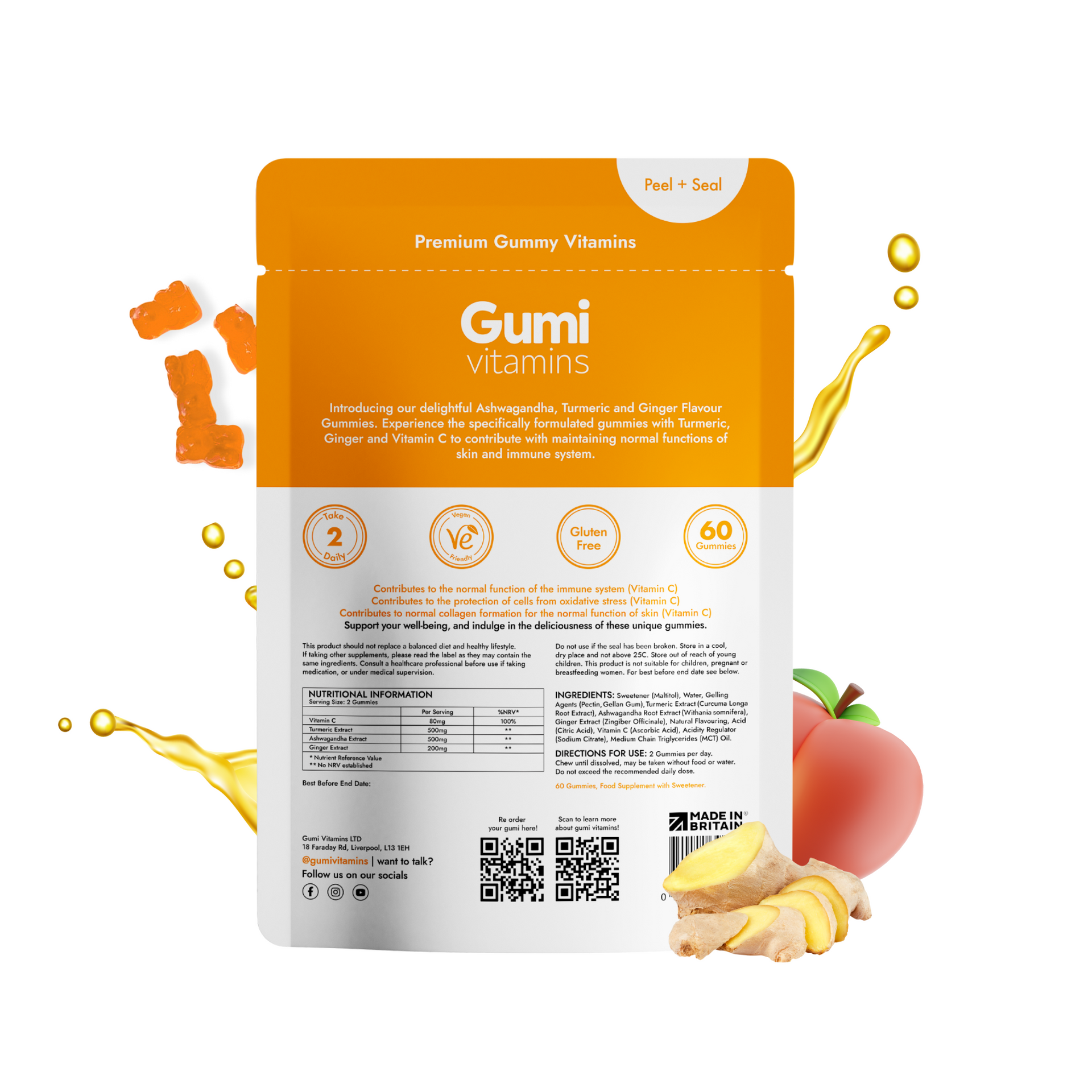 Defence Ashwagandha, Turmeric & Ginger Gummies