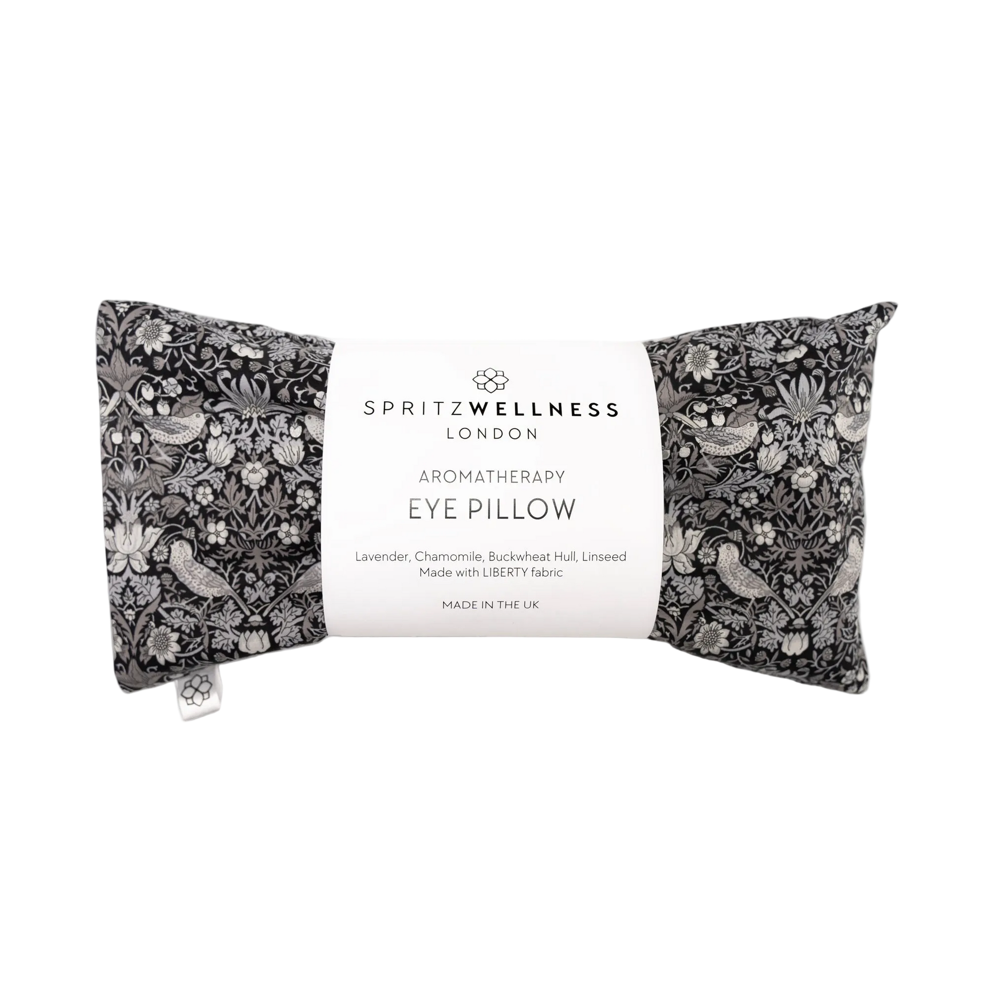 Aromatherapy Eye Pillow - Strawberry Thief Black